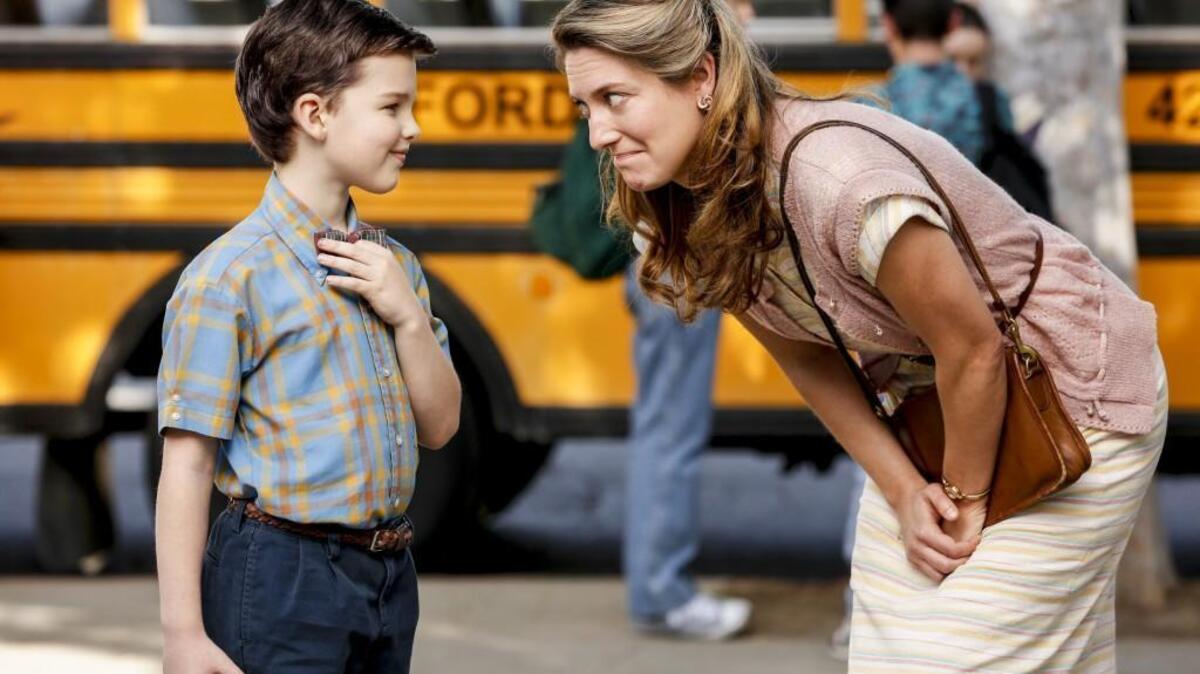 Sheldon Cooper (Iain Armitage) is a 9-year-old genius living with his mother (Zoe Perry), father and two siblings in East Texas and going to high school in “Young Sheldon” on CBS.