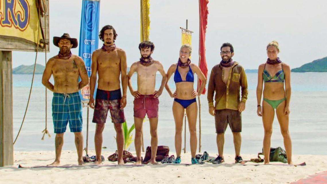 Ben Driebergen, Devon Pinto, Ryan Ulrich, Chrissy Hofbeck, Mike Zahalsky and Ashley Nolan on the thirteenth episode of “Survivor.” The Season 35 finale airs on Dec. 20.