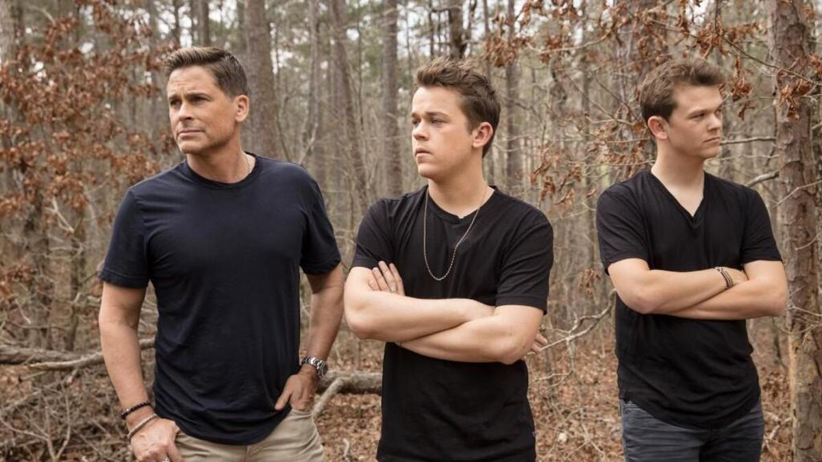 (L-R): Rob Lowe and his sons John Owen and Matthew star in "The Lowe Files" on A&E.
