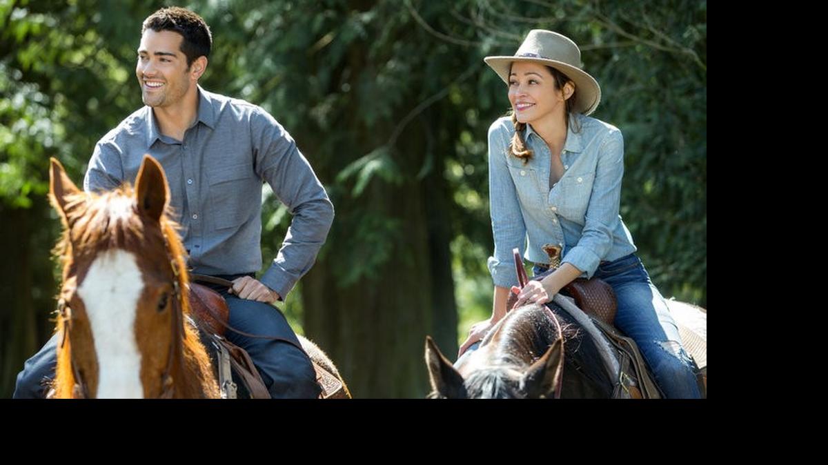 
Jesse Metcalfe (left) and Autumn Reeser star in the Hallmark movie “A Country Wedding.”
