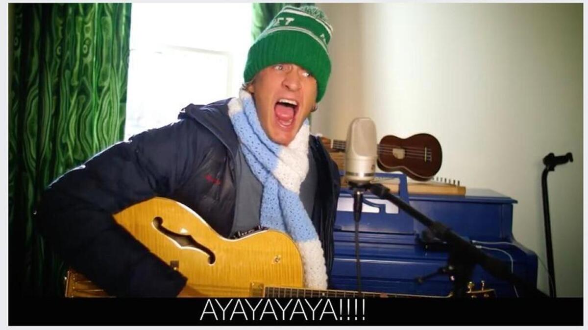 Penn Holderness in the Holderness family video “Man it’s Cold! (Green Day Parody)”