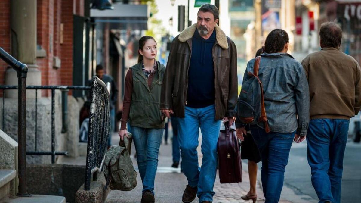 
Mackenzie Foy (left) and Tom Selleck in “Jesse Stone: Lost in Paradise.” 

