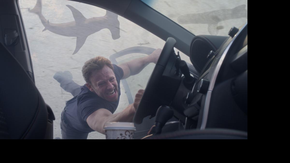 
 Ian Ziering as Fin Shepard in Syfy’s “Sharknado 3: Oh Hell No!” 
