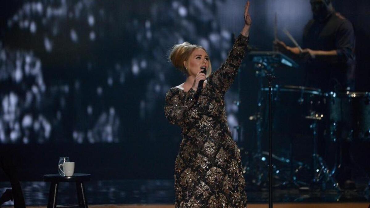 Adele at Radio City Music Hall in New York City.