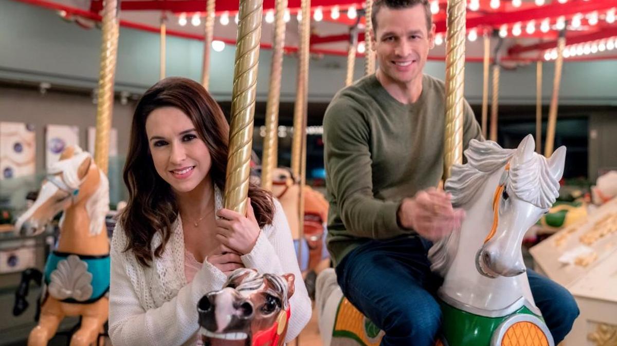 Lacey Chabert, left, and Lea Coco in the Hallmark movie “The Sweetest Christmas.”