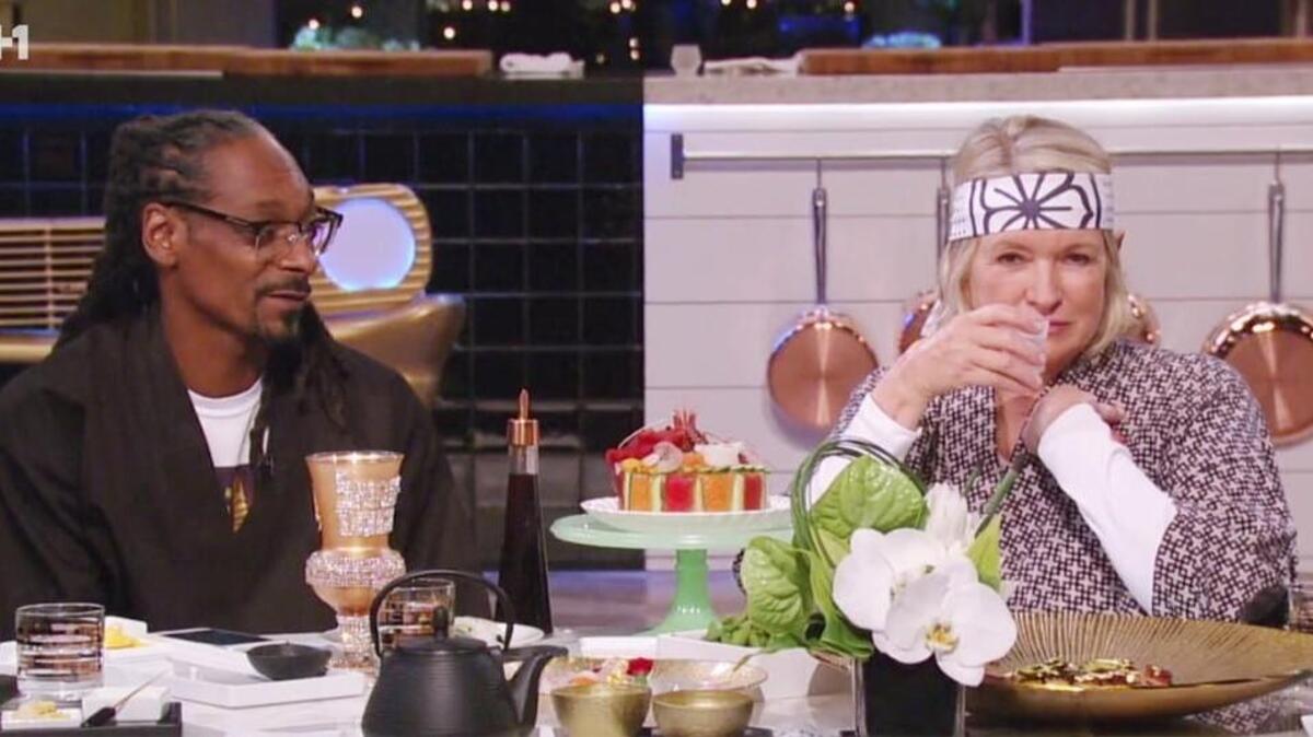 Snoop Dogg, left, and Martha Stewart on “Martha and Snoop’s Potluck Dinner Party.”