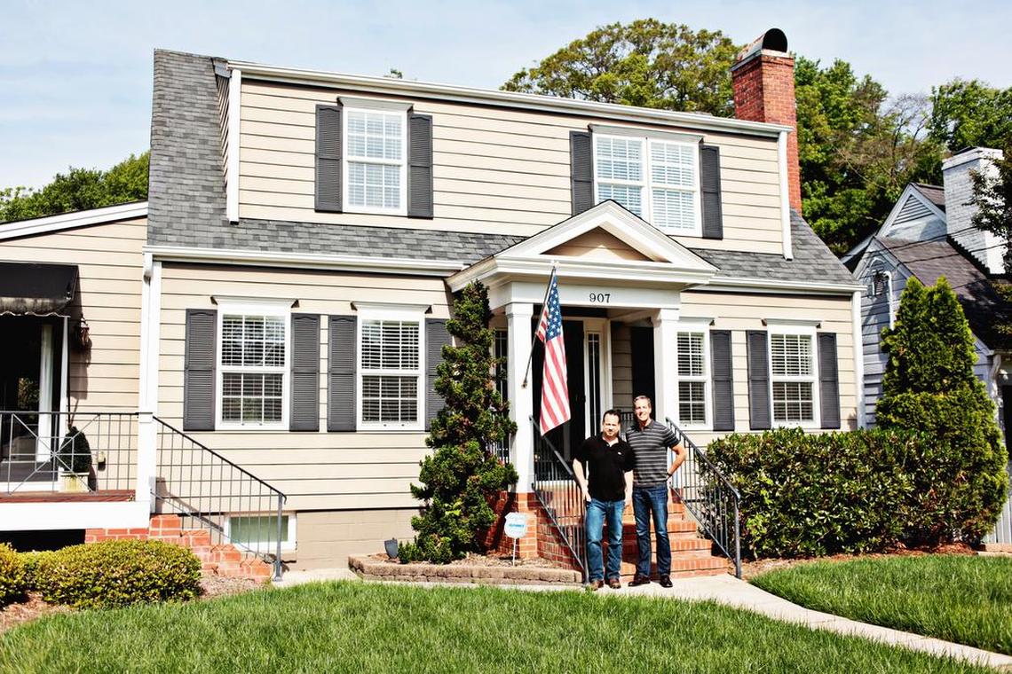 Homeowners Rodolfo De Martino, left, and Greg Sims at their Mordecai home in Raleigh on May 5, 2015. The couple was featured on HGTV’s “Love It Or List It” show.