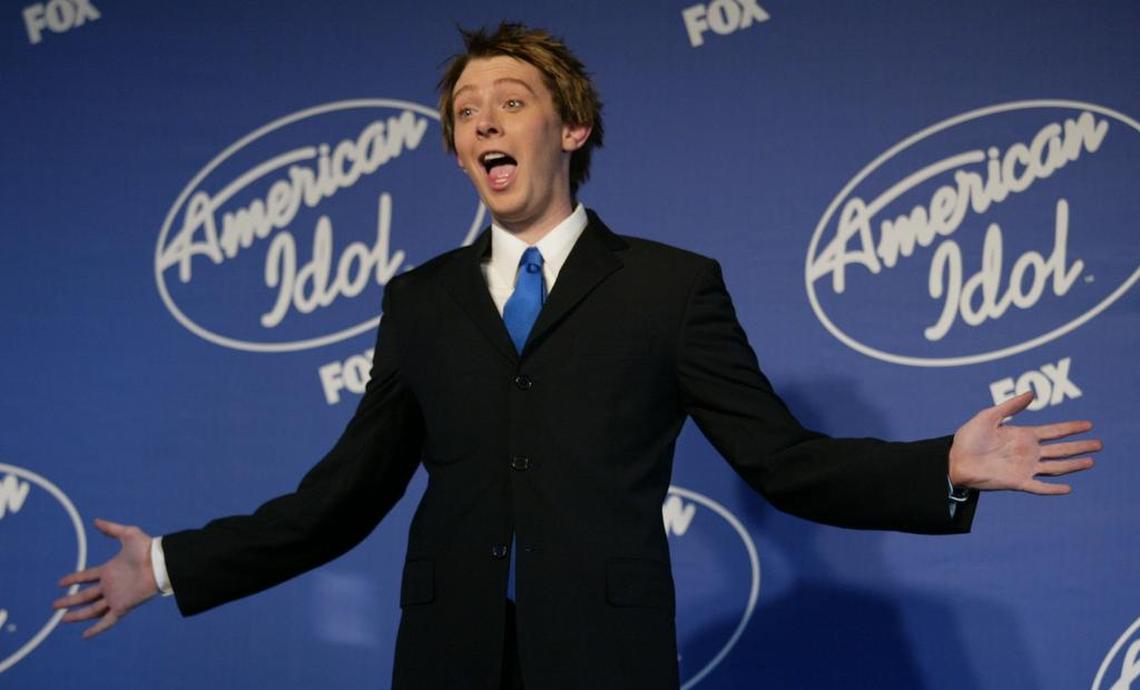American Idol second-place winner Clay Aiken poses for pictures after a 2003 show at the Uniersal Amphitheatre Wednesday, May 21, 2003. Photo By Chris Carlson