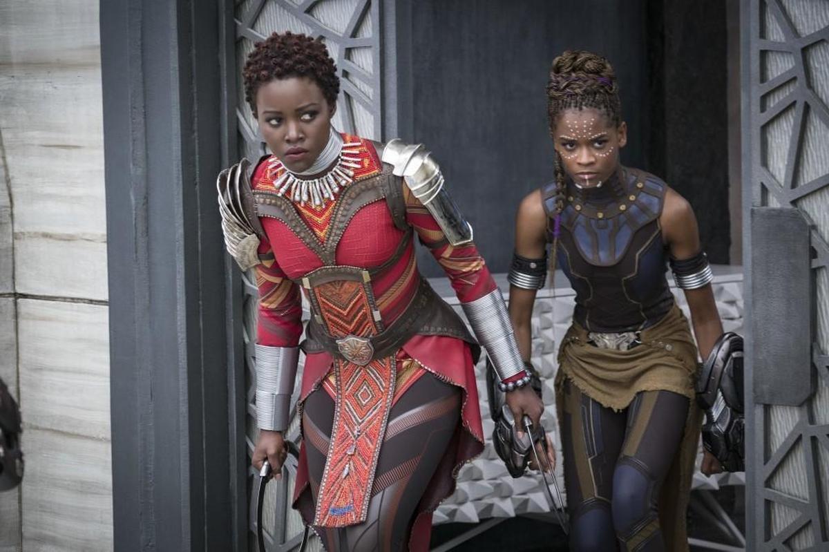 Lupita Nyong’o, left, and Letitia Wright in Marvel Studios’ “Black Panther.”
