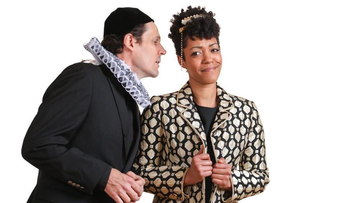 Joey Collins and Nemuna Ceesay in PlayMakers Repertory Company’s production of Molière’s 1664 comedy “Tartuffe.”