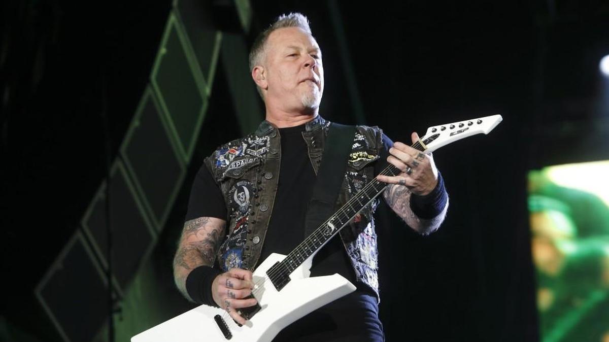 In this May 9, 2015 file photo, James Hetfield of Metllica performs at Rock in Rio USA in Las Vegas.