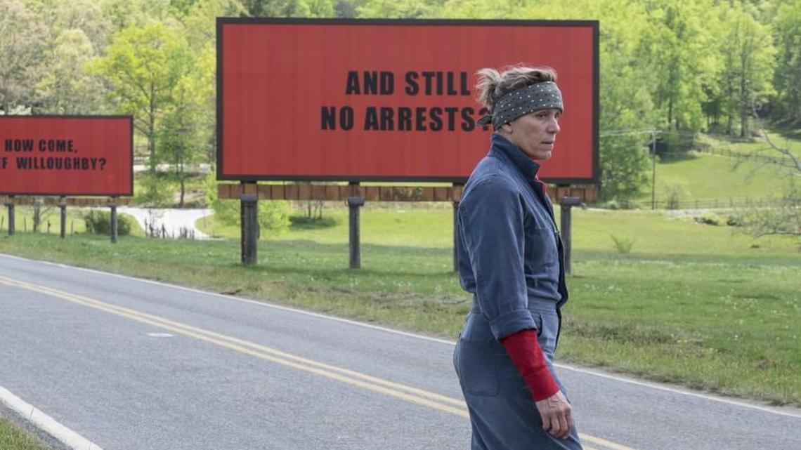 Frances McDormand in a scene from “Three Billboards Outside Ebbing, Missouri.” The movie was filmed in Sylva as well as other North Carolina towns in 2016. Although the three billboards of the title are no longer standing, they were on a stretch of North Fork Left Road near Black Mountain.