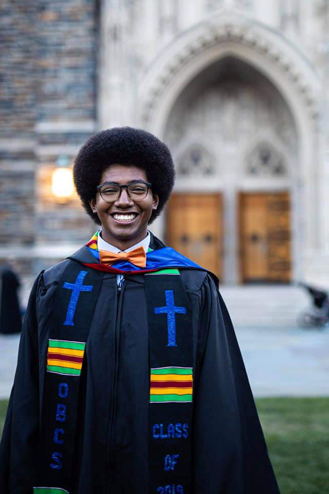 Xavier Yardley Adams, a graduate student at Duke University, fears further racial profiling can result from wearing face masks.