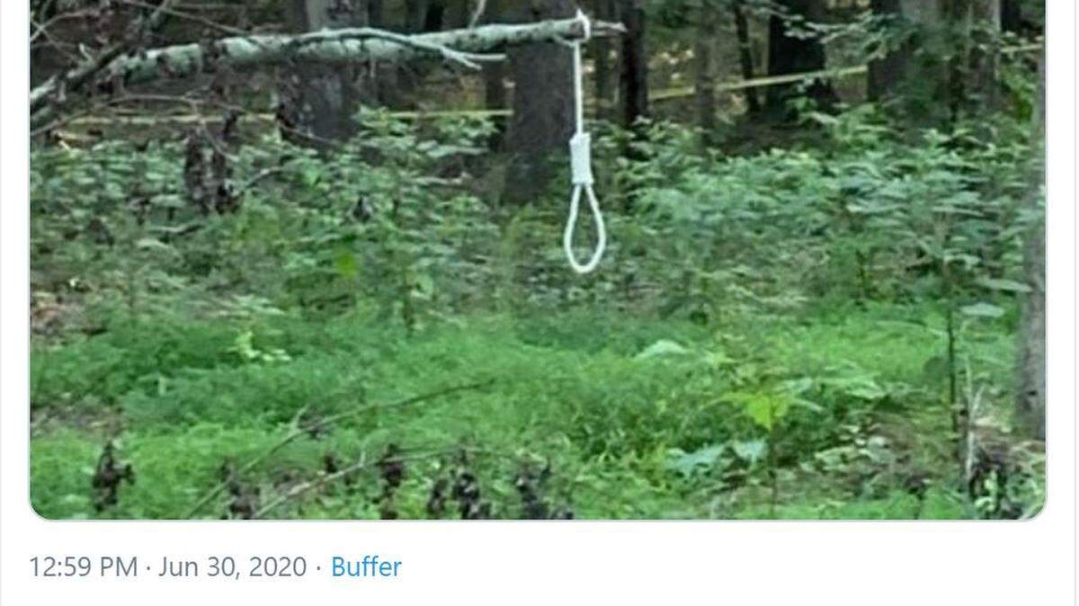 A noose was found in a North Carolina park where a Confederate monument was being removed Monday.