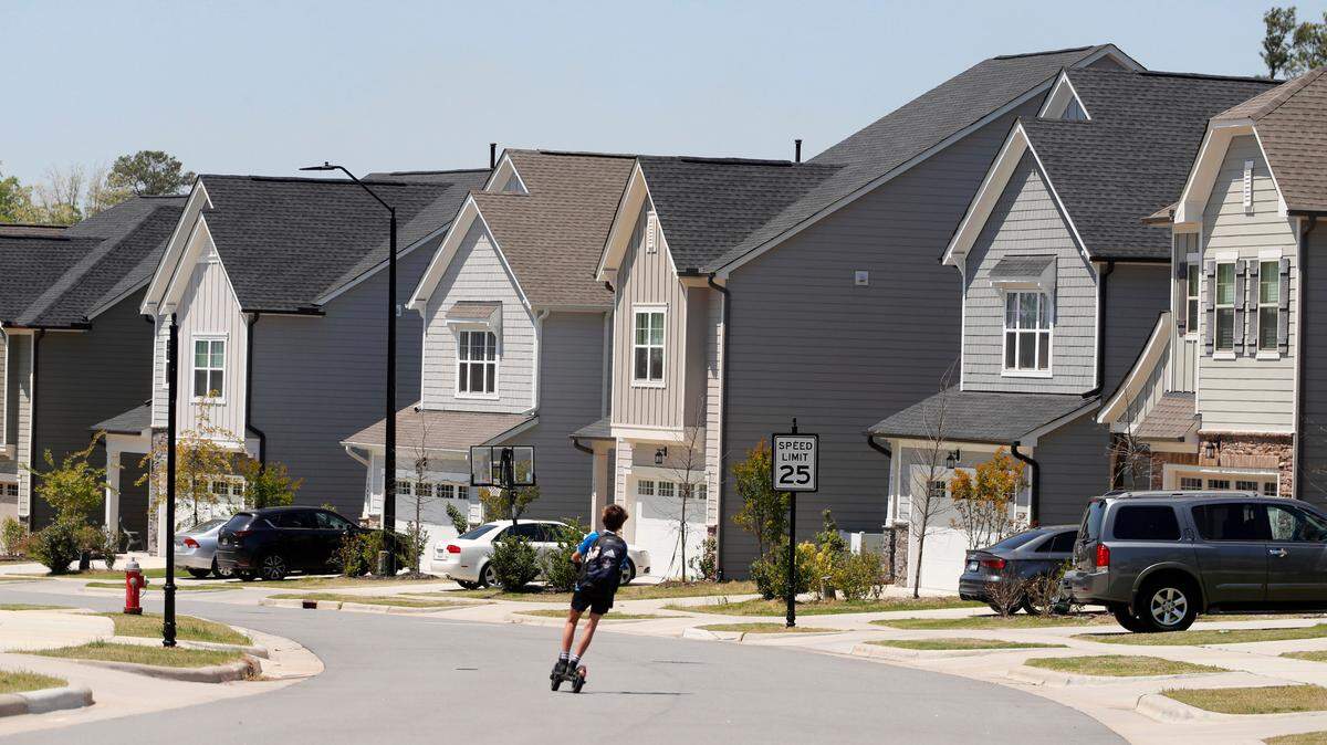 A row of homes in Cary, N.C. Like the rest of the region, Wake County has seen its housing inventory rise in recent months.
