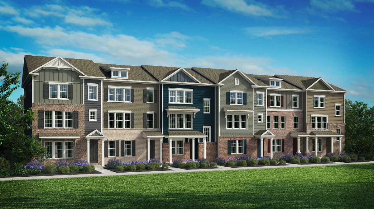 A rendering of the standard attached multifamily townhome at Townes at Westford.