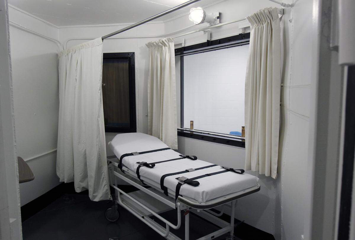 A gurney in the death chamber at Central Prison in Raleigh. 