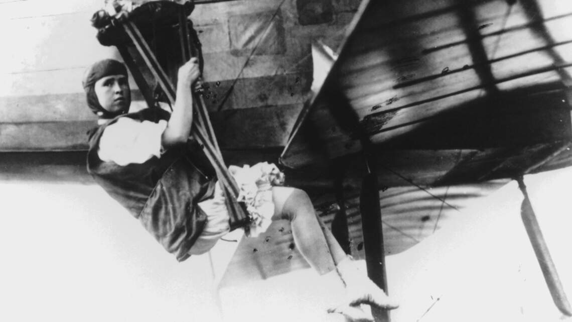 To escape mill work, she jumped 3,000 feet from a hot-air balloon at the NC State Fair