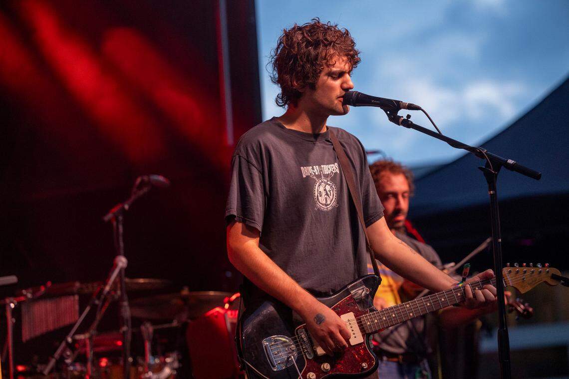MJ Lenderman and the Wind performs at City Plaza in Raleigh during the Hopscotch Music Festival on Friday, Sept. 6, 2024.