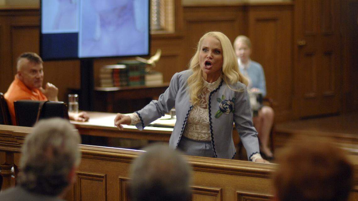 Kristin Chenoweth as Lavinia Peck-Foster in the canceled-too-soon NBC sitcom “Trial & Error: Lady, Killer.”