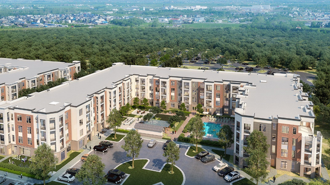 Some 9,228 new apartments are set to be completed in the Raleigh area by the end of this year, outpacing major metros like Boston or Los Angeles, according to a new report from the listing service RentCafe. This is a rendering of The Keaton at Brier Creek is a 264-unit apartment complex at 3920 Macaw Street. 