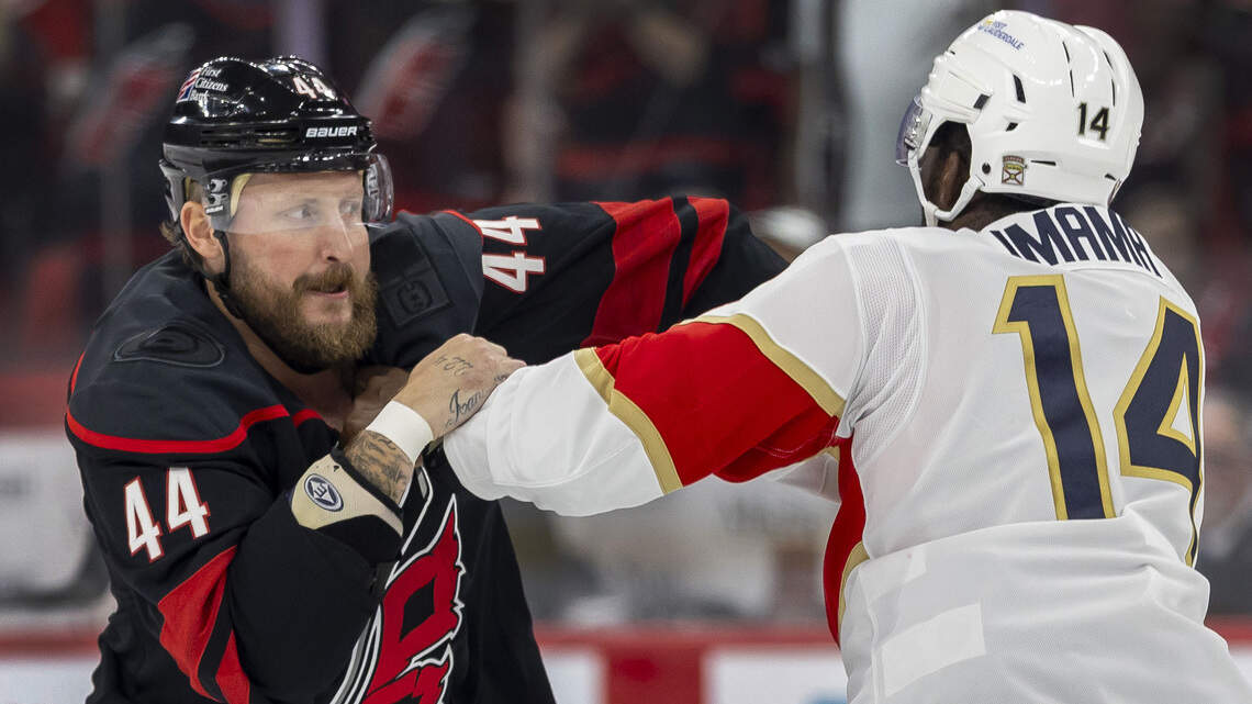 When things get rough on the ice, Hurricanes’ Nicolas Deslauriers is ready