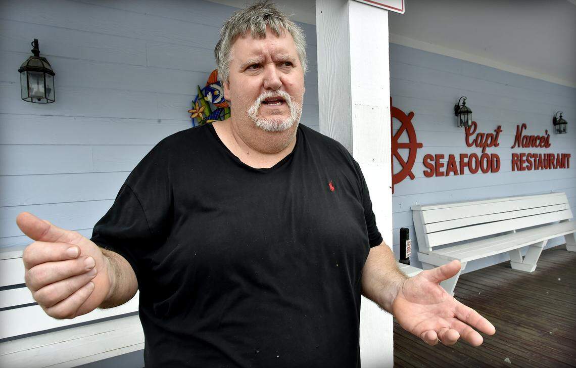 Mike Long is a second-generation restaurateur in Calabash, the Seafood Capital of the World, on the banks of the Calabash River in Brunswick County. Long doesn’t remember Hurricane Hazel in 1954, but he’s heard about it his whole life because that storm flooded the waterfront. “It’s going to be ugly, I’m afraid,” said Long, who stopped by the restaurant Thursday afternoon to pick up some ice. Even with the tempered forecast, he said, the storm is worrisome because it’s expect to move so slowly that it might drop 20 inches or even 40 inches of rain in some places.