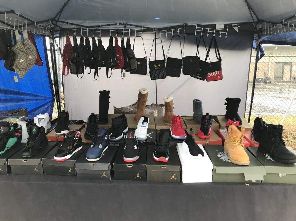 Police say they found about $460,000 of counterfeit designer brand products at a North Carolina flea market.