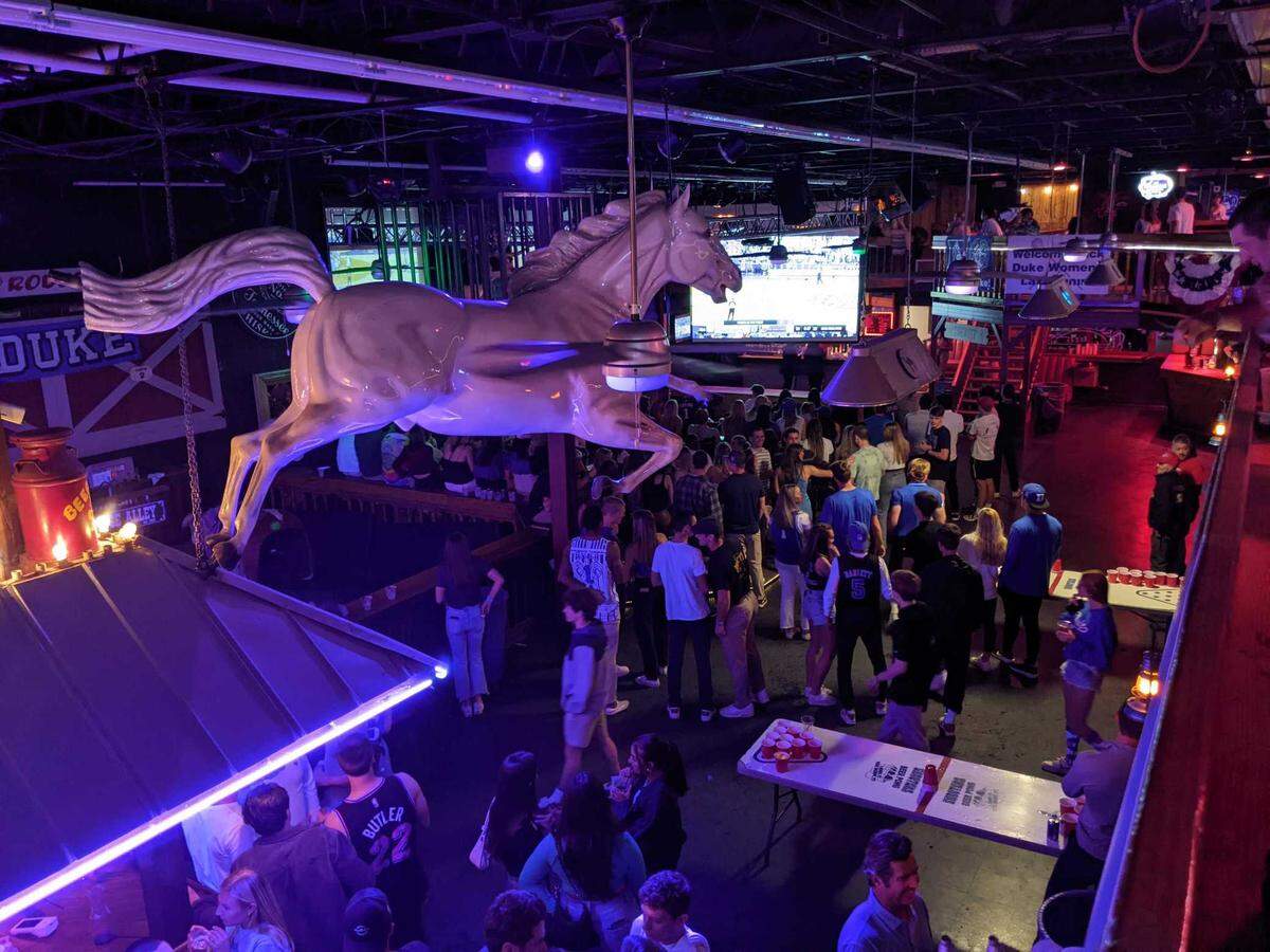 A crowd of about 270 Duke fans gathered at Shooters Saturday night.