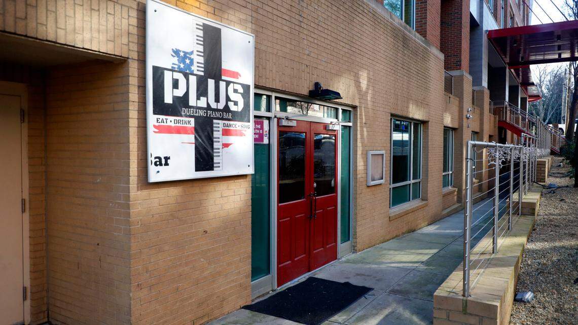 The entrance to 510 Glenwood Avenue #10, PLUS Dueling Piano Bar, in Raleigh, N.C., photographed Thursday, February 25, 2021.