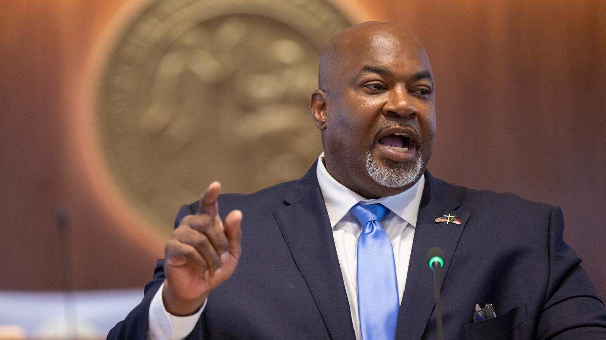 North Carolina Lt. Gov. Mark Robinson speaking at the General Assembly on July 10, 2024.