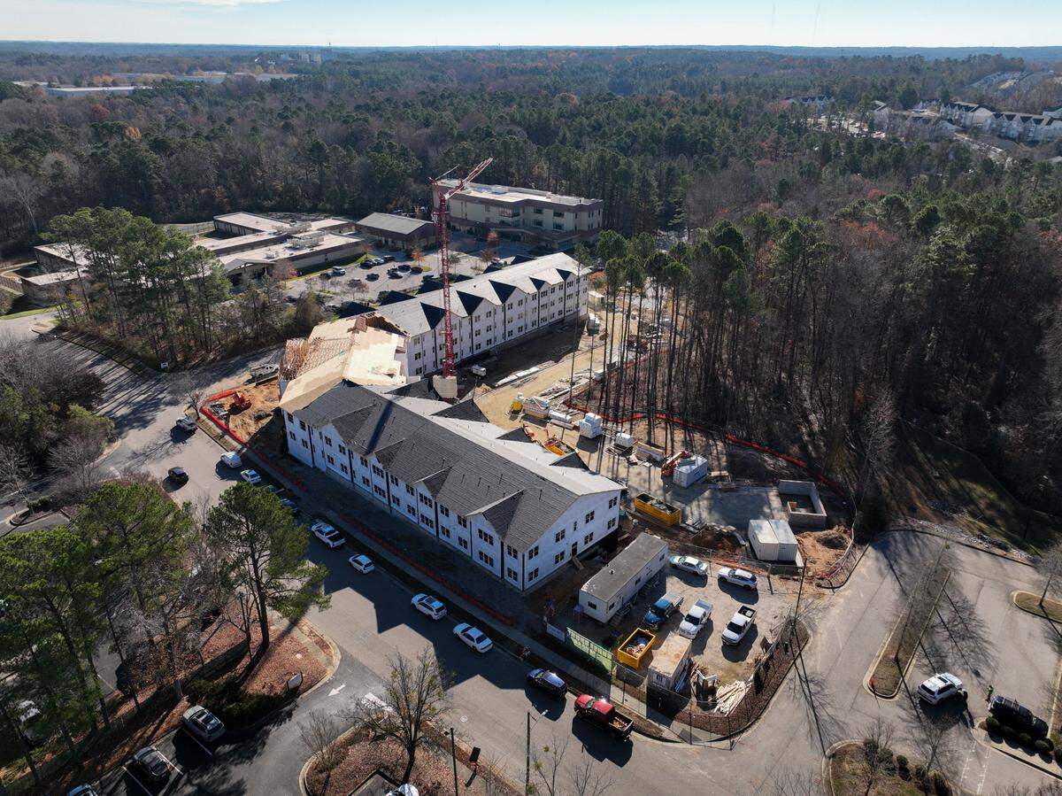 Aerial view of the King’s Ridge development being constructed in Raleigh. N.C.