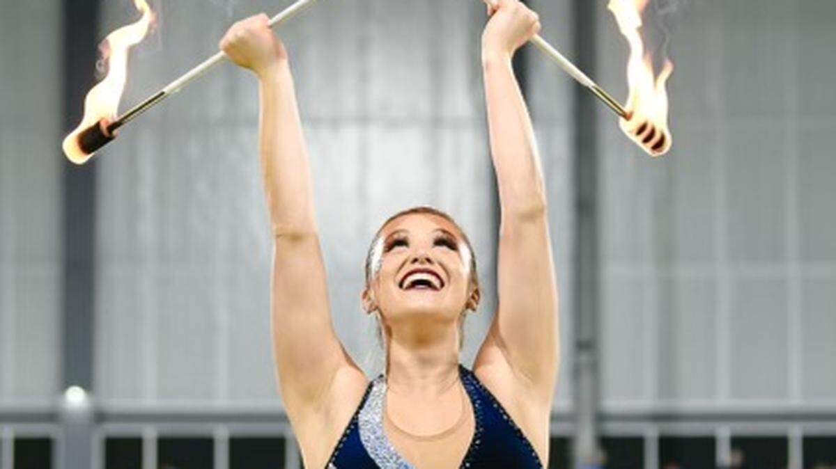 UNC-Chapel Hill baton twirler Julia Arciola.