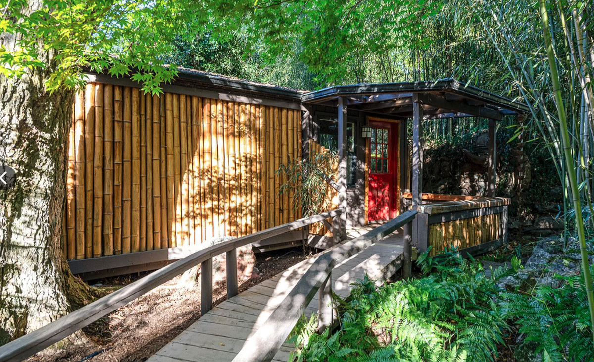 A backyard bamboo enclosure at 107 Silo Dr. in Chapel Hill. The house (and its garden) are currently listed for $1.7 million.