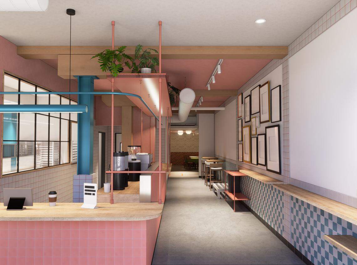 A rendering of the new Lutra Café & Bakery opening in Durham.