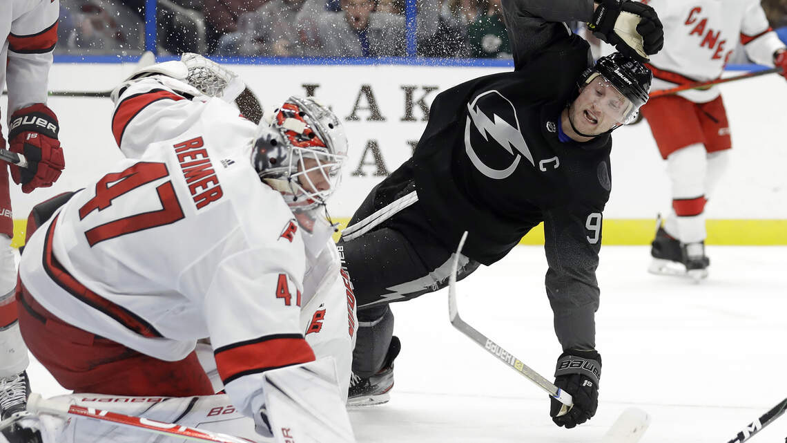Canes goalie James Reimer uses ‘prayer and a leg’ to get job done in net