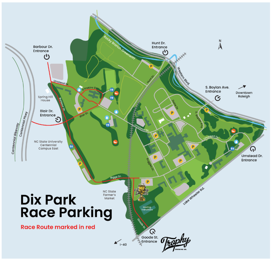 A screenshot of the Trophy Trot’s 2024 race map from event.racereach.com/trophy-trot.