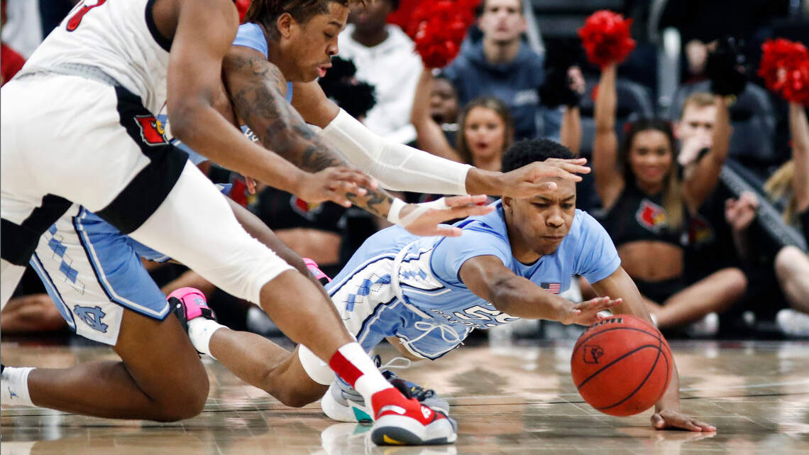 Shorthanded Tar Heels fall to No. 11 Louisville on the road for 7th loss in a row
