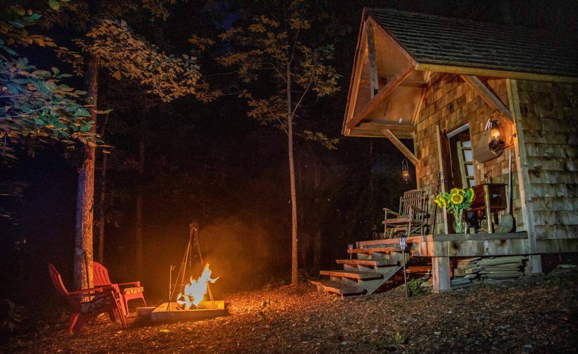 A replica of Henry David Thoreau’s Walden Cabin near Stokesdale.