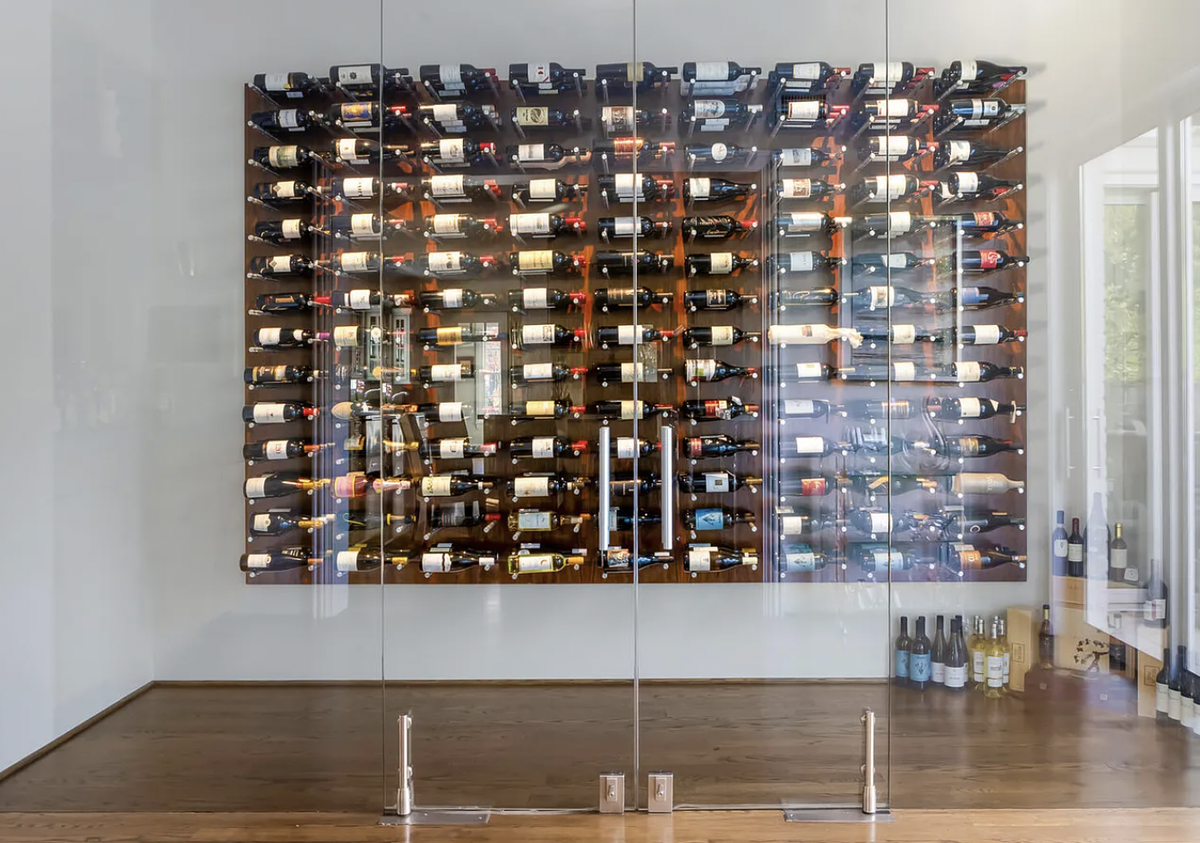 A photo of the 500-bottle tasting room inside 445 Drummond Drive in Raleigh.