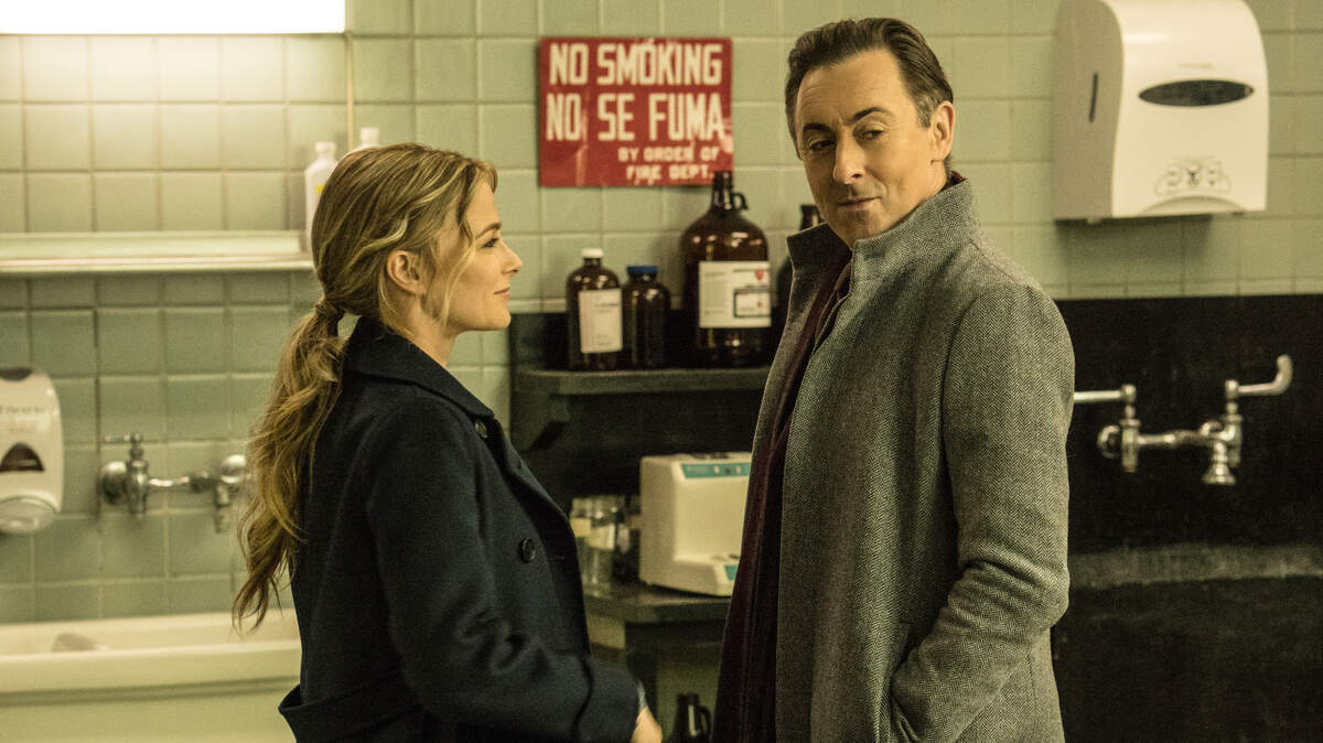 Bojana Novakovic, left, as Det. Lizzie Needham,  and Alan Cumming as Dr. Dylan Reinhart in the new CBS drama "Instinct."