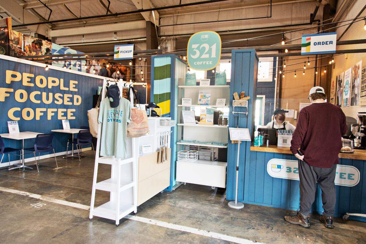 321 Coffee is located in the Market Shoppes at the State Farmer’s Market in Raleigh.