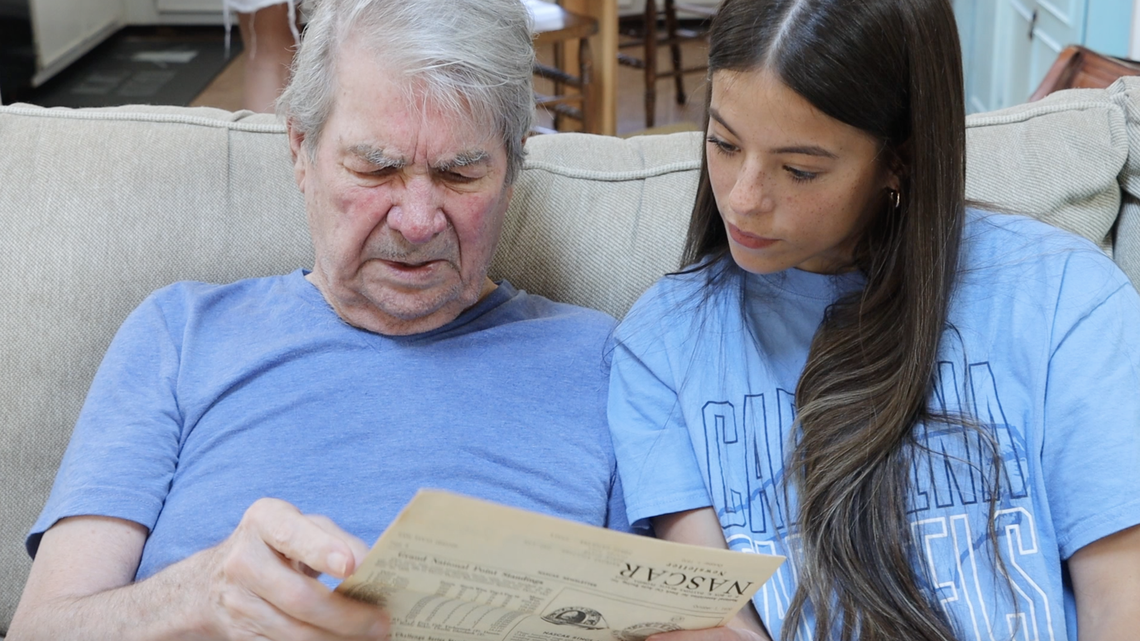 CareYaya, founded by a UNC alum, matches families with college students interested in health careers. Raymond Williams, who is 84, was paired with UNC junior McKenna Graf, who is studying nursing.