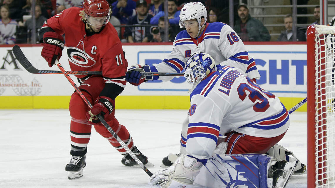 Rangers’ Lundqvist stymies Canes again as Rangers win 4-2
