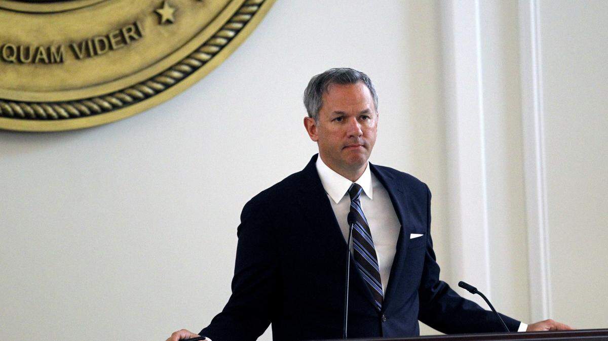Lt. Gov. Dan Forest presides in the Senate chamber in December 2016.