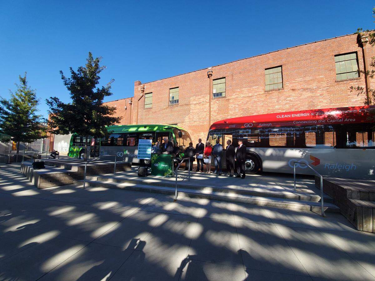 Local, state and federal elected officials held a press conference at Union Station in downtown Raleigh about the Infrastructure Investment and Jobs Act on Monday, Nov. 8, 2021.