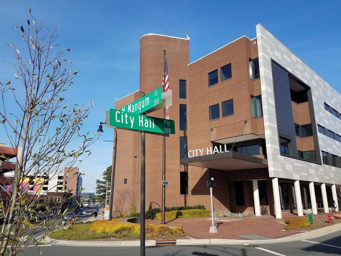 Durham City Hall, photographed in March 2019.