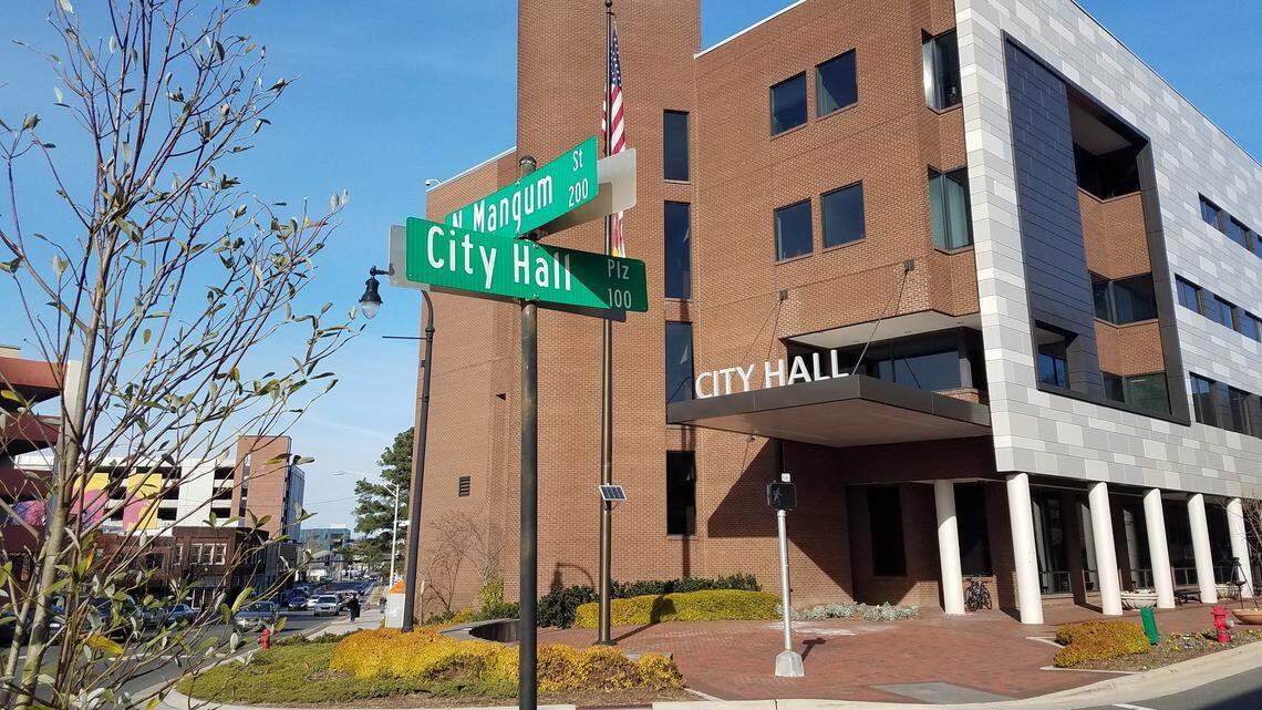 Durham City Hall, photographed in March 2019.