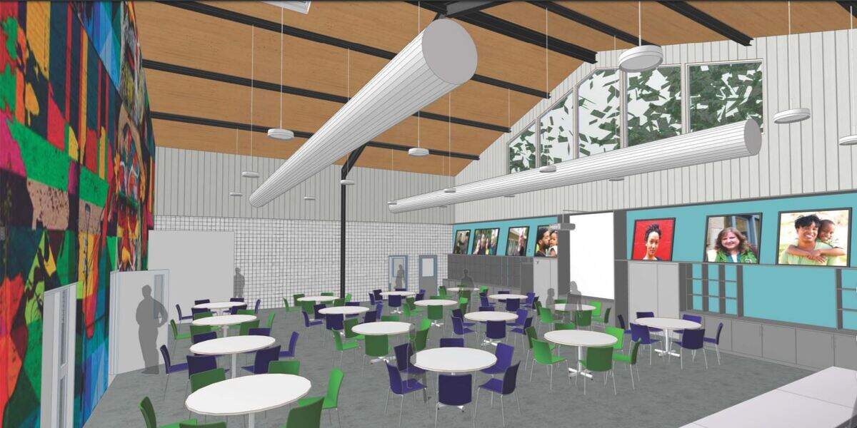 A rendering of the Urban Ministries of Durham Community Cafe after planned upgrades.
