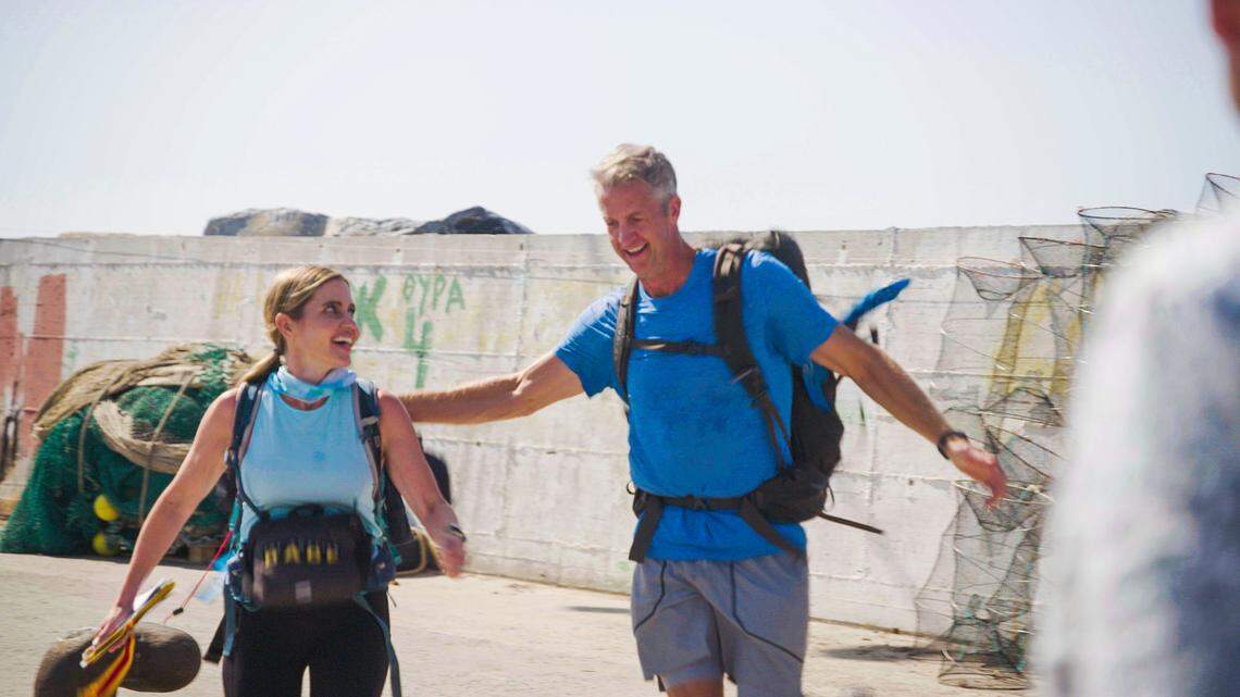 Kim and Penn Holderness in the Feb. 16, 2022, episode of “The Amazing Race.”